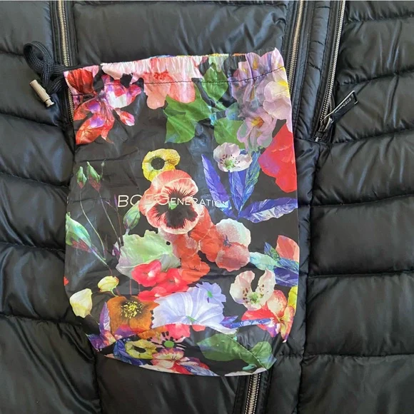 Lightweight Packable Quilted Puffer Jacket Black Cropped Moto Style XL NWOT BCBG - Picture 6 of 9